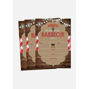 50 Wood Summer BBQ Barbecue Party Invitations Any occasion